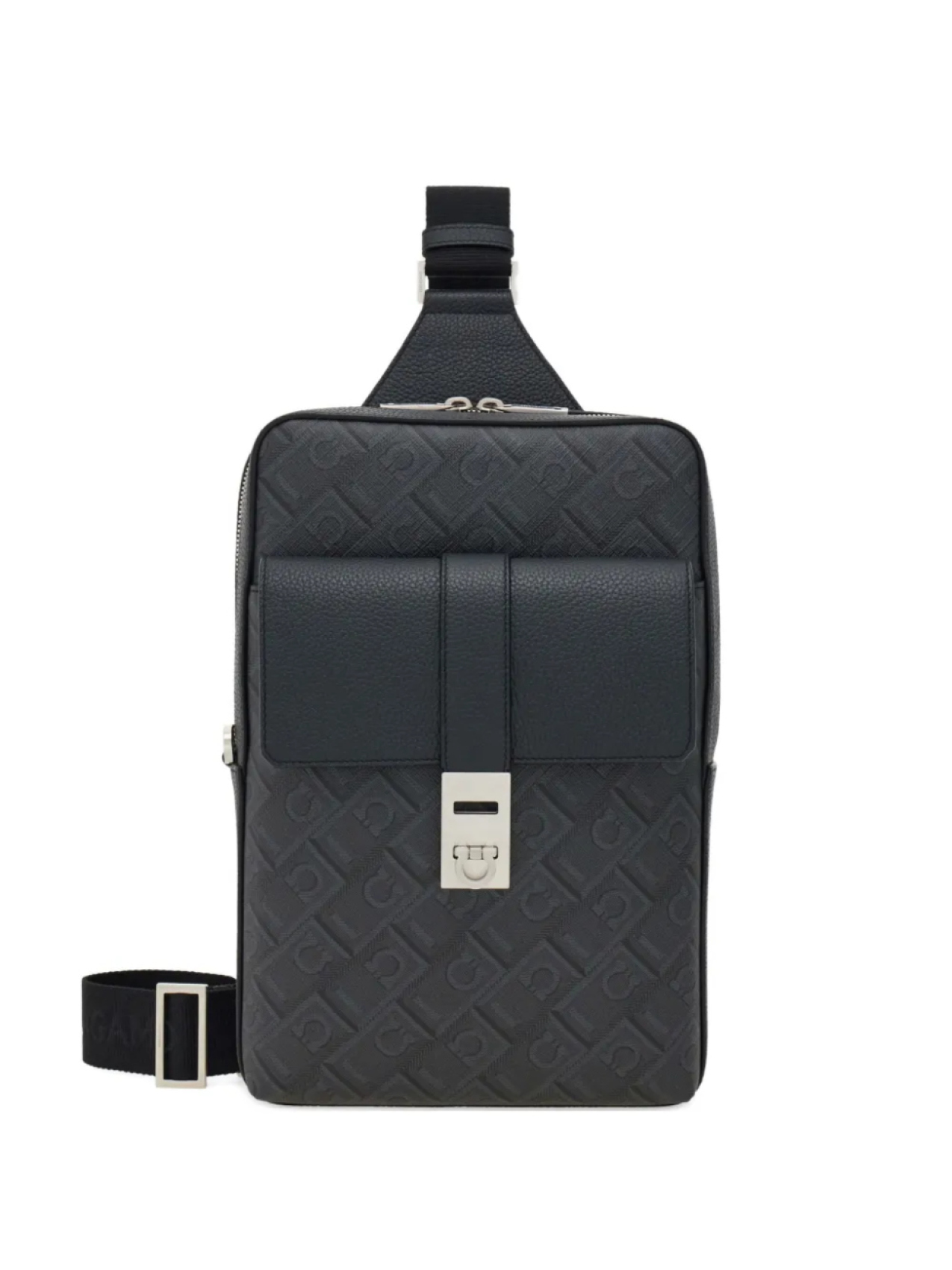 Сумка на пояс с тисненой монограммой Ferragamo, черный
Сумка на пояс с тисненой монограммой Ferragamo, черный