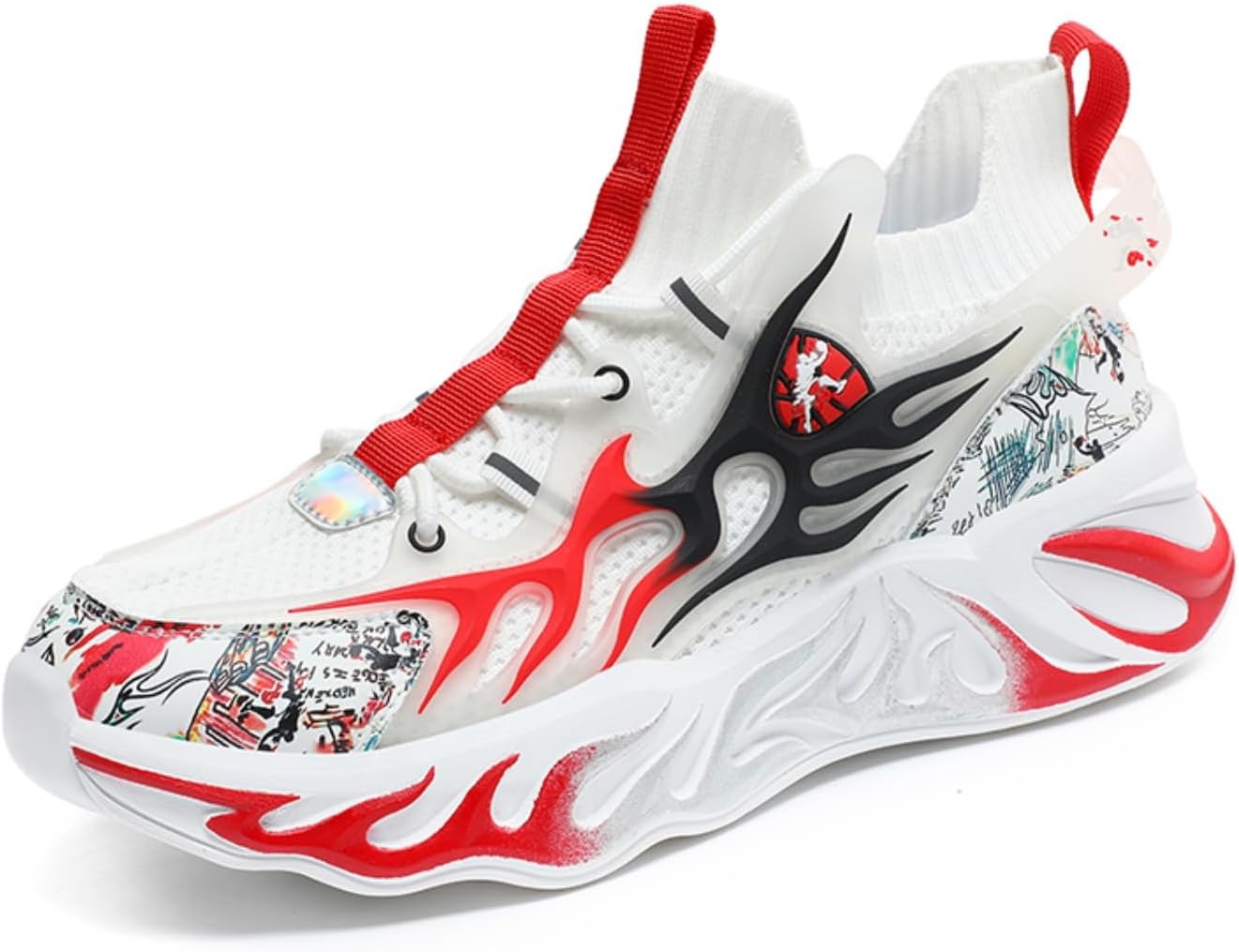 Мужские баскетбольные кроссовки высокие, с шнуровкой, прочные, противоскользящие, для бега, безопасные для маленьких детей, школьников, мальчиков и девочек Pilluren, белый/красный
Мужские баскетбольные кроссовки высокие, с шнуровкой, прочные, противоскользящие, для бега, безопасные для маленьких детей, школьников, мальчиков и девочек Pilluren, белый/красный