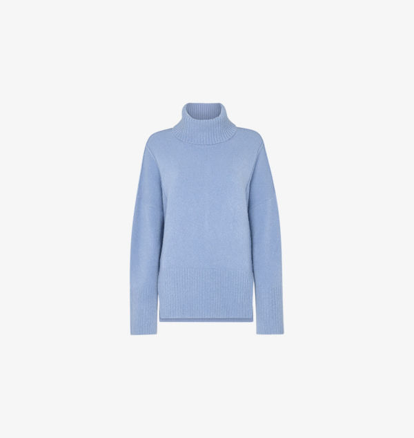 Вязаный джемпер с воротником-стойкой из смеси шерсти Whistles, синий
Вязаный джемпер с воротником-стойкой из смеси шерсти Whistles, синий