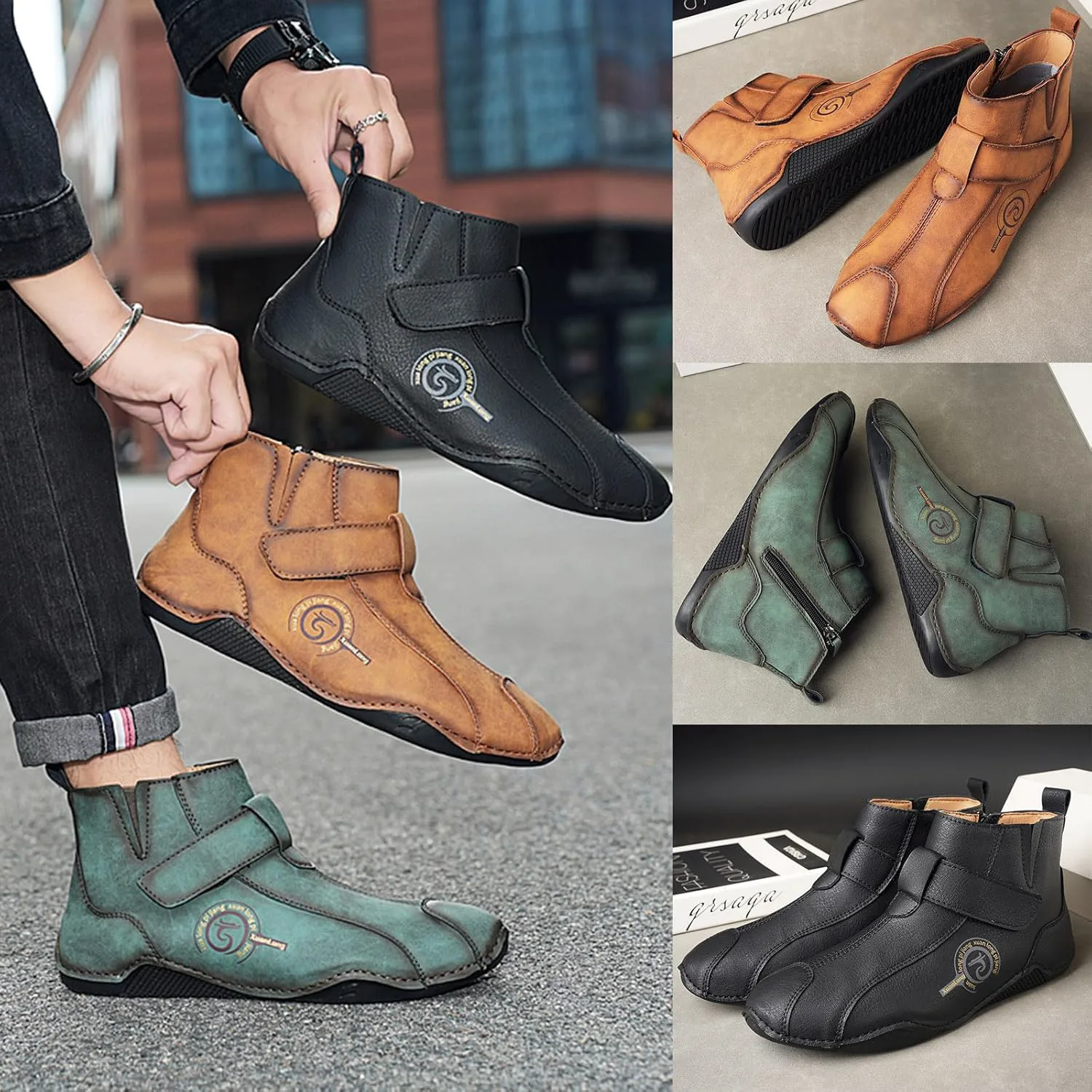 Мужские итальянские водонепроницаемые кожаные ботинки-чукка Lossarye с боковой молнией, подкладкой из меха, удобные, с нескользящей подошвой, высокие ботинки для улицы, легкие, дышащие кроссовки для ходьбы, походов и вождения
Мужские итальянские водонепроницаемые кожаные ботинки-чукка Lossarye с боковой молнией, подкладкой из меха, удобные, с нескользящей подошвой, высокие ботинки для улицы, легкие, дышащие кроссовки для ходьбы, походов и вождения