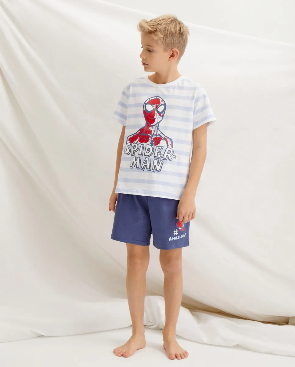 Короткая пижама для мальчика с изображением Человека-паука Cotton Juice, темно-синий
Короткая пижама для мальчика с изображением Человека-паука Cotton Juice, темно-синий