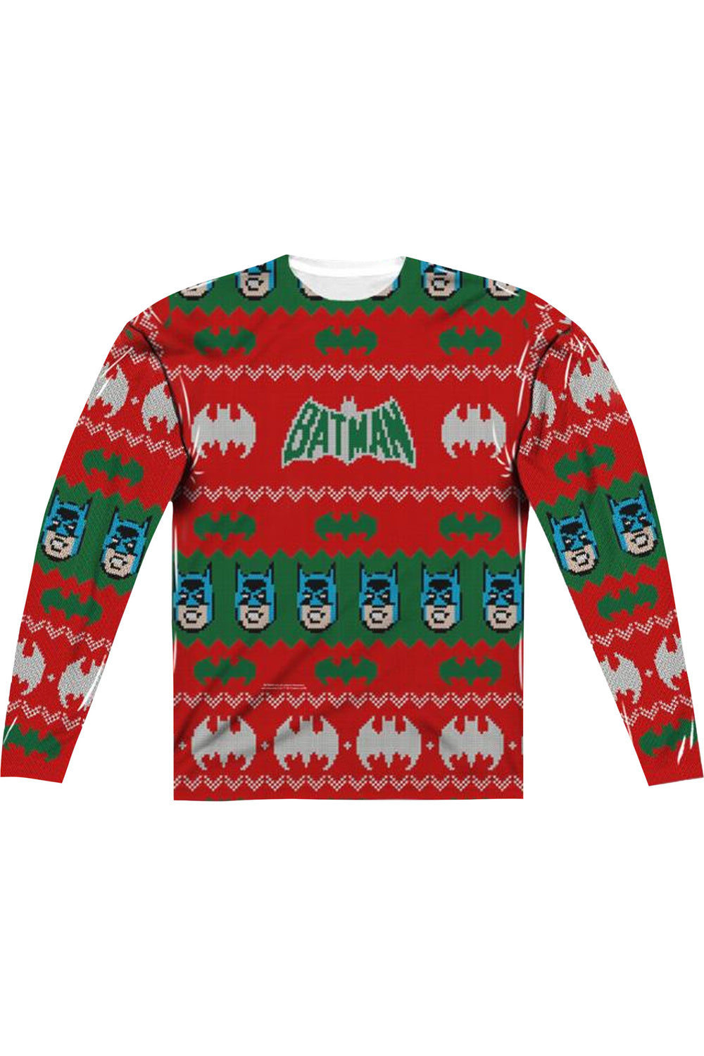 Футболка Batman Bat Sweater (принт спереди/сзади) с длинным рукавом для взрослых из полиэстера Gildan, белый 
Футболка Batman Bat Sweater (принт спереди/сзади) с длинным рукавом для взрослых из полиэстера Gildan, белый