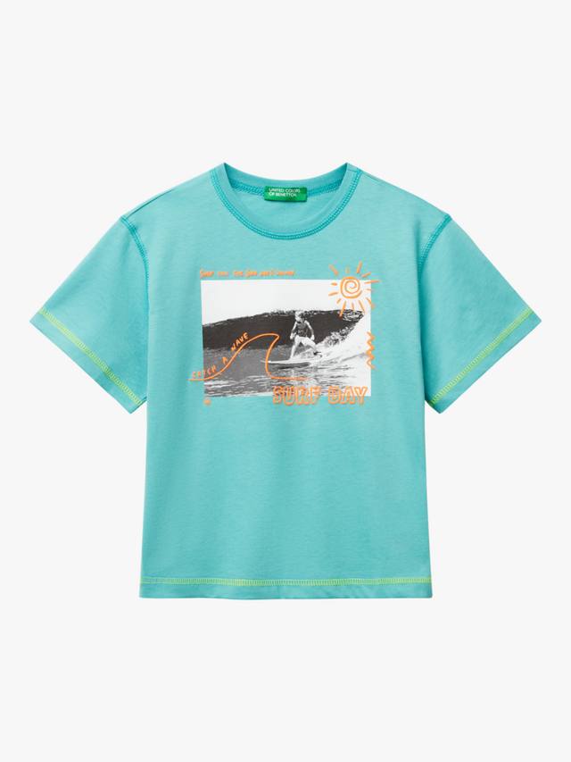Детская хлопковая футболка с принтом Surf Day Benetton, Teal Green
Детская хлопковая футболка с принтом Surf Day Benetton, Teal Green