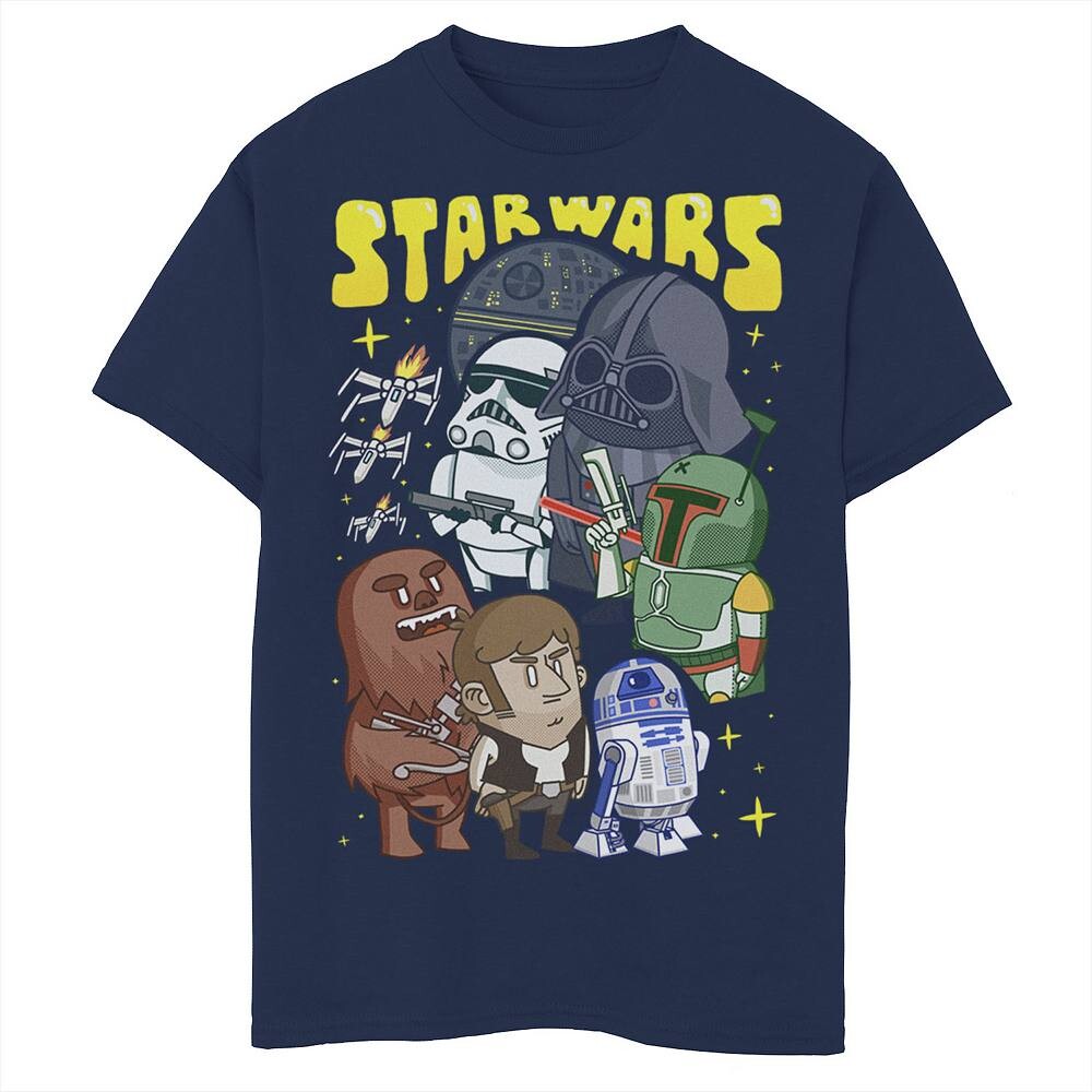 Симпатичная футболка с рисунком «Герои и злодеи Звездных войн» для мальчиков 8–20 лет в стиле чиби каваи Star Wars, темно-синий
Симпатичная футболка с рисунком «Герои и злодеи Звездных войн» для мальчиков 8–20 лет в стиле чиби каваи Star Wars, темно-синий