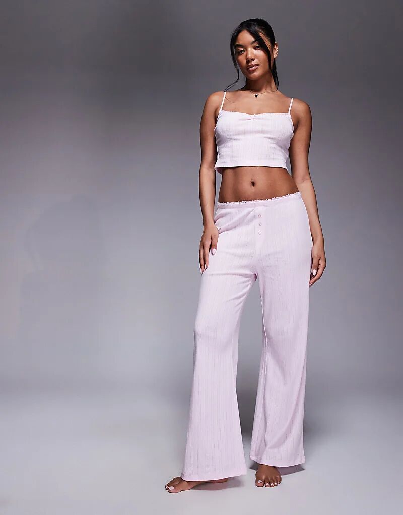 Широкие брюки для дома Oh Polly нежно-розового цвета — часть комплекта
Широкие брюки для дома Oh Polly нежно-розового цвета — часть комплекта