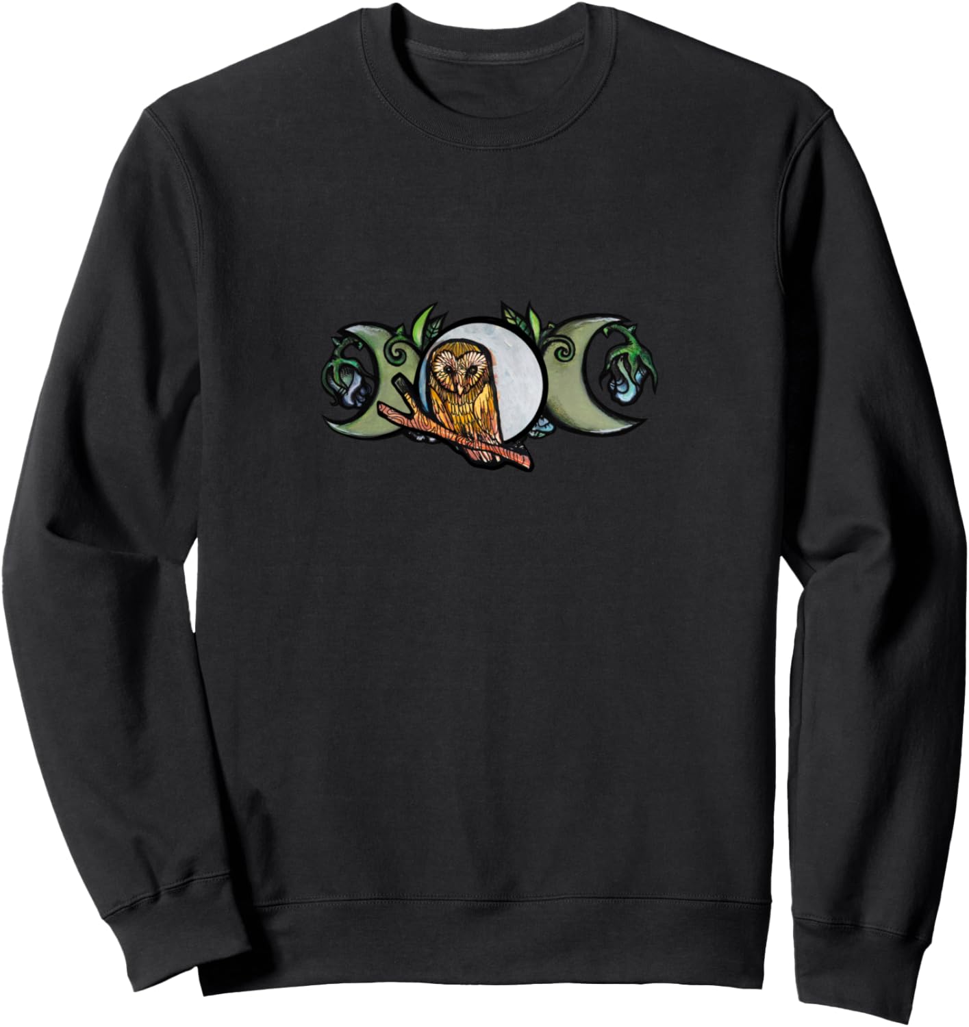 Толстовка с изображением богини-совы и тройной луны Owl Snugg, черный
Толстовка с изображением богини-совы и тройной луны Owl Snugg, черный