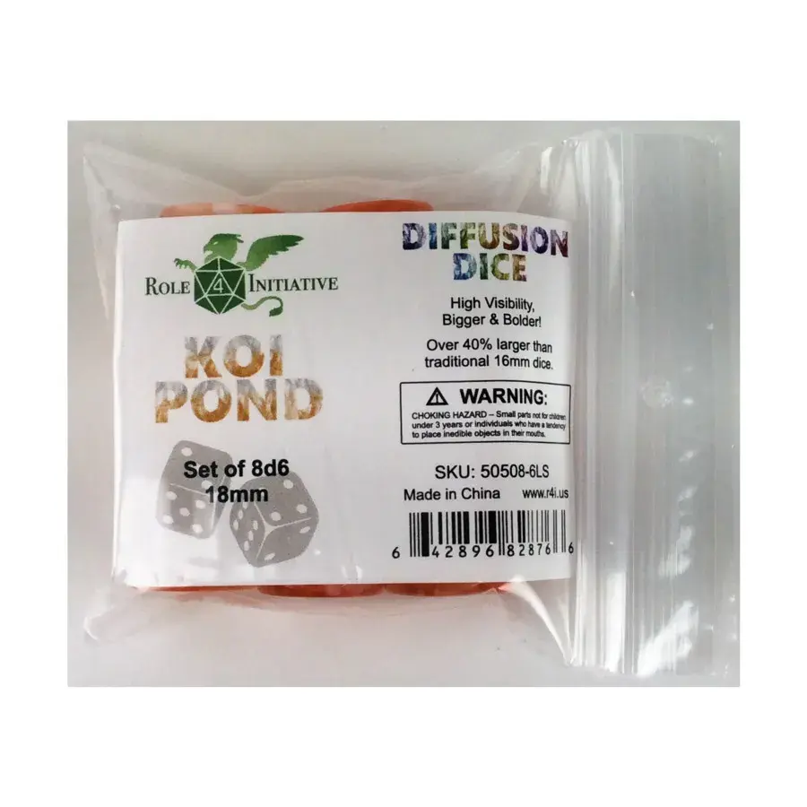 d6 18 мм Пруд с карпами кои, Game Dice - Diffusion (Role 4 Initiative)
d6 18 мм Пруд с карпами кои, Game Dice - Diffusion (Role 4 Initiative)