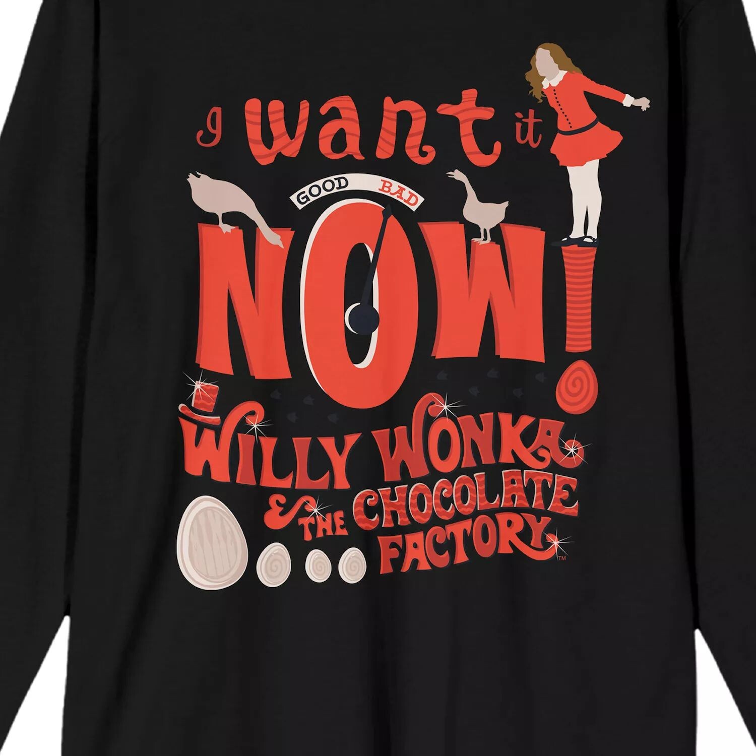 Мужская футболка с длинными рукавами Willy Wonka Want It Now Licensed Character
Мужская футболка с длинными рукавами Willy Wonka Want It Now Licensed Character
