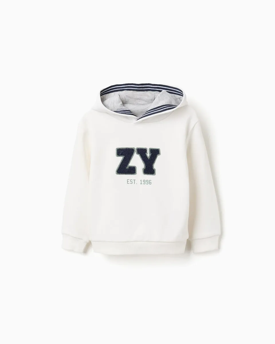 Детская толстовка для мальчика с капюшоном и флисовой подкладкой Zippy, белый
Детская толстовка для мальчика с капюшоном и флисовой подкладкой Zippy, белый