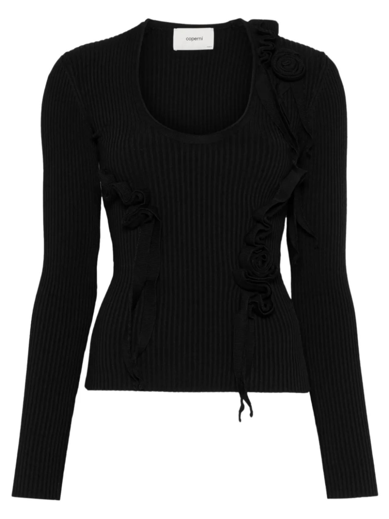Топ с круглым вырезом Coperni, черный
Топ с круглым вырезом Coperni, черный