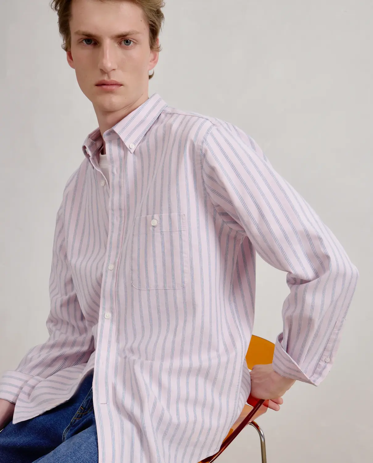 Классическая мужская рубашка с длинным рукавом оксфорд в двухцветную полоску Dustin, светло-розовый
Классическая мужская рубашка с длинным рукавом оксфорд в двухцветную полоску Dustin, светло-розовый