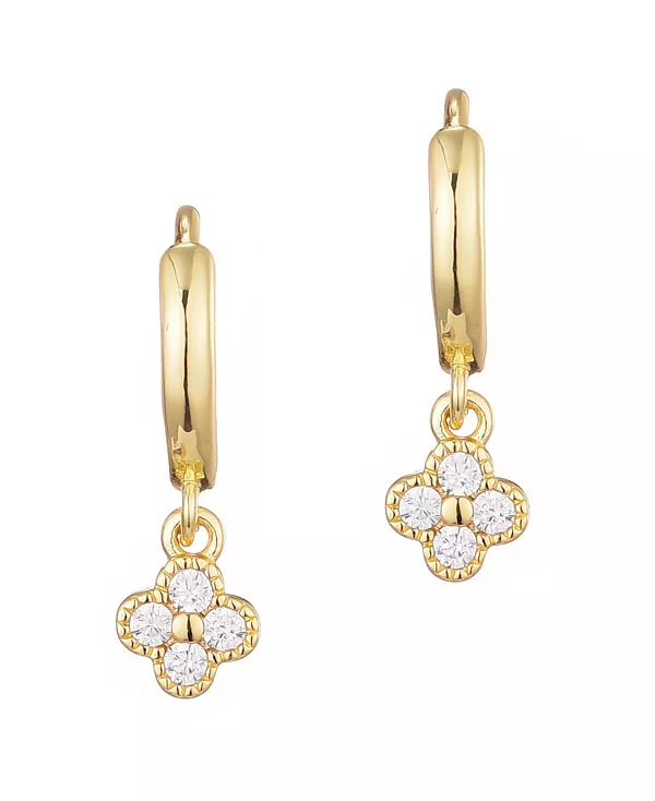 Миниатюрные серьги-подвески в форме клевера с кубическим цирконием Adornia, gold
Миниатюрные серьги-подвески в форме клевера с кубическим цирконием Adornia, gold