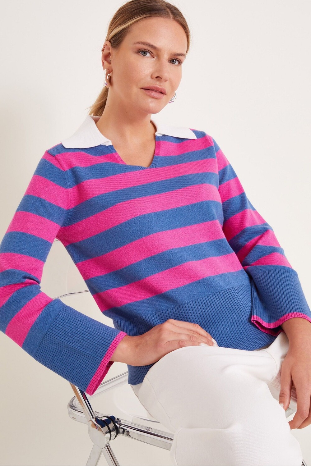 Джемпер с полосатым воротником Shay Monsoon, розовый
Джемпер с полосатым воротником Shay Monsoon, розовый