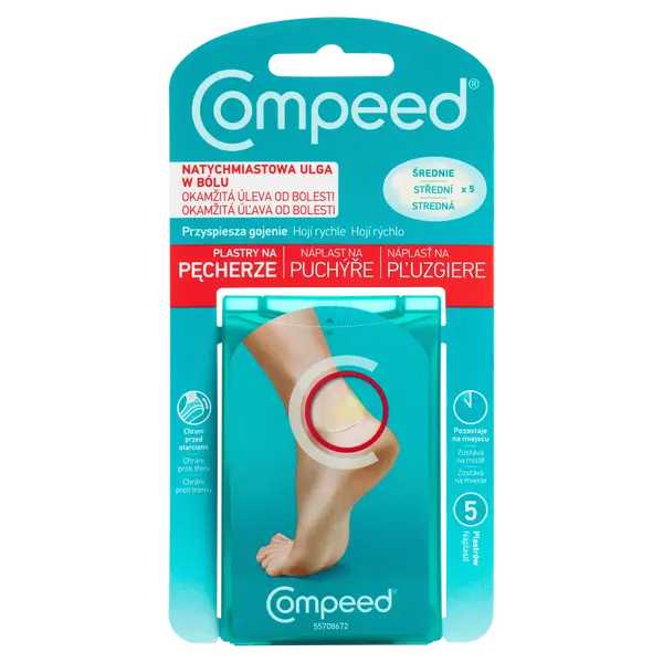 Пластыри накожные средние, 5 шт./1 упаковка. Compeed
Пластыри накожные средние, 5 шт./1 упаковка. Compeed