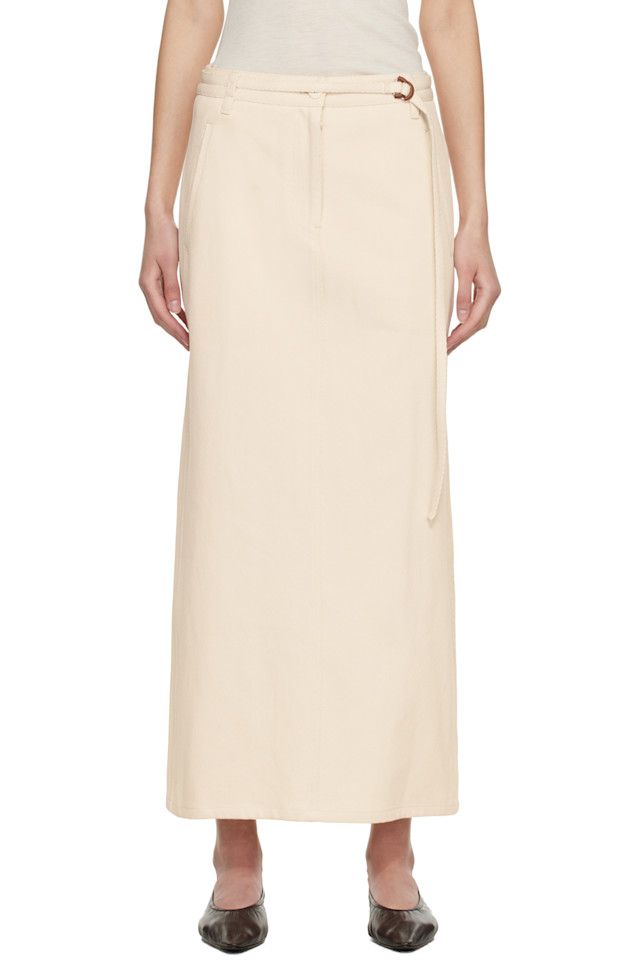 Le17Septembre Длинная юбка-макси Off-White Tessa с поясом
Le17Septembre Длинная юбка-макси Off-White Tessa с поясом