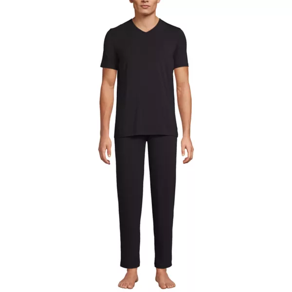 Мужской комплект пижамы из топа и брюк Lands' End, черный 
Мужской комплект пижамы из топа и брюк Lands' End, черный