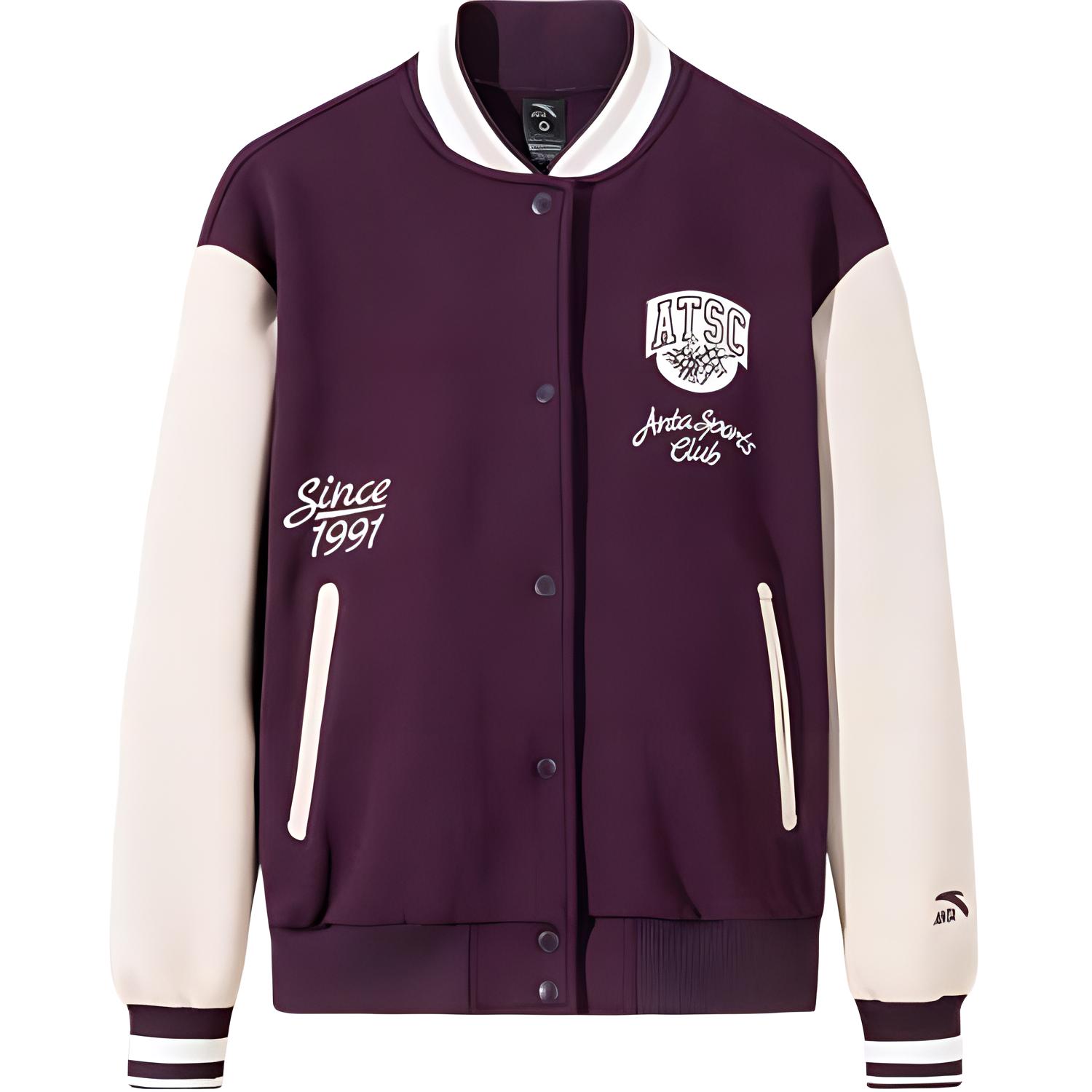 ANTA Бейсбольная куртка из коллекции Life, Dark Plum Purple 
ANTA Бейсбольная куртка из коллекции Life, Dark Plum Purple