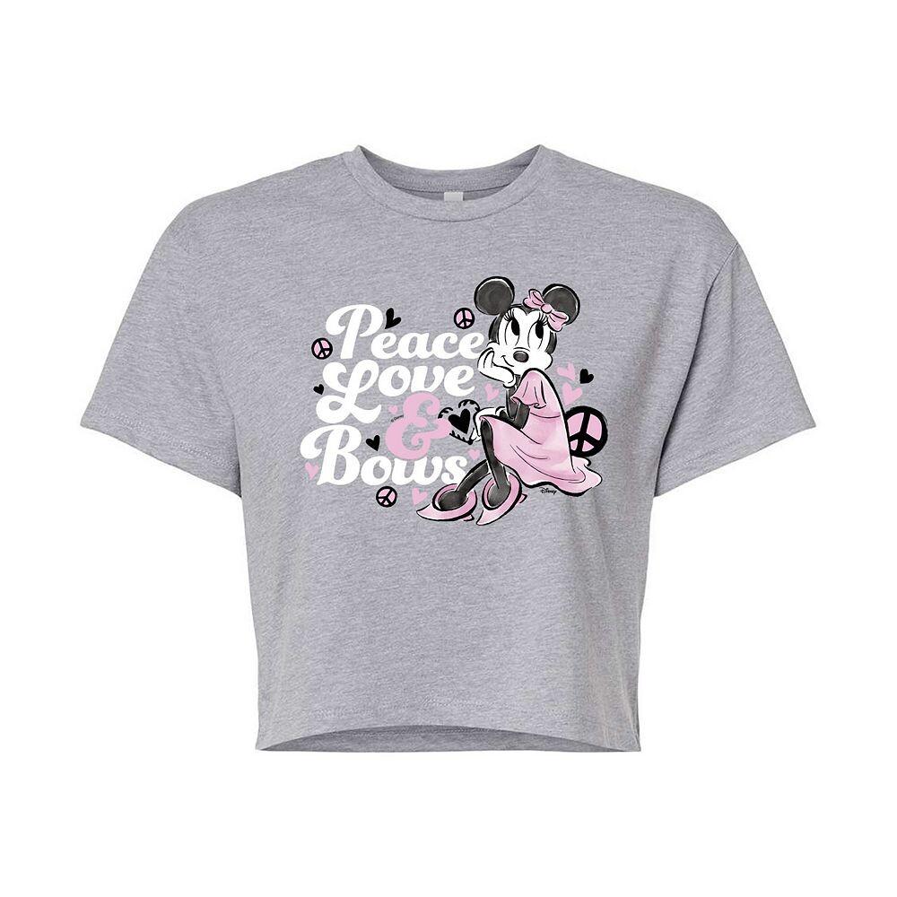Укороченная футболка Disney's Minnie Mouse Junior's Peace Love & Bows, цвет Heather Gray
Укороченная футболка Disney's Minnie Mouse Junior's Peace Love & Bows, цвет Heather Gray