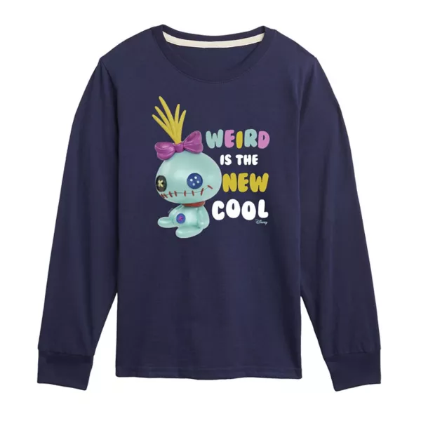 Лило и Стич, мальчики 8-20 лет, странная новая крутая футболка с длинными рукавами и принтом Disney, синий