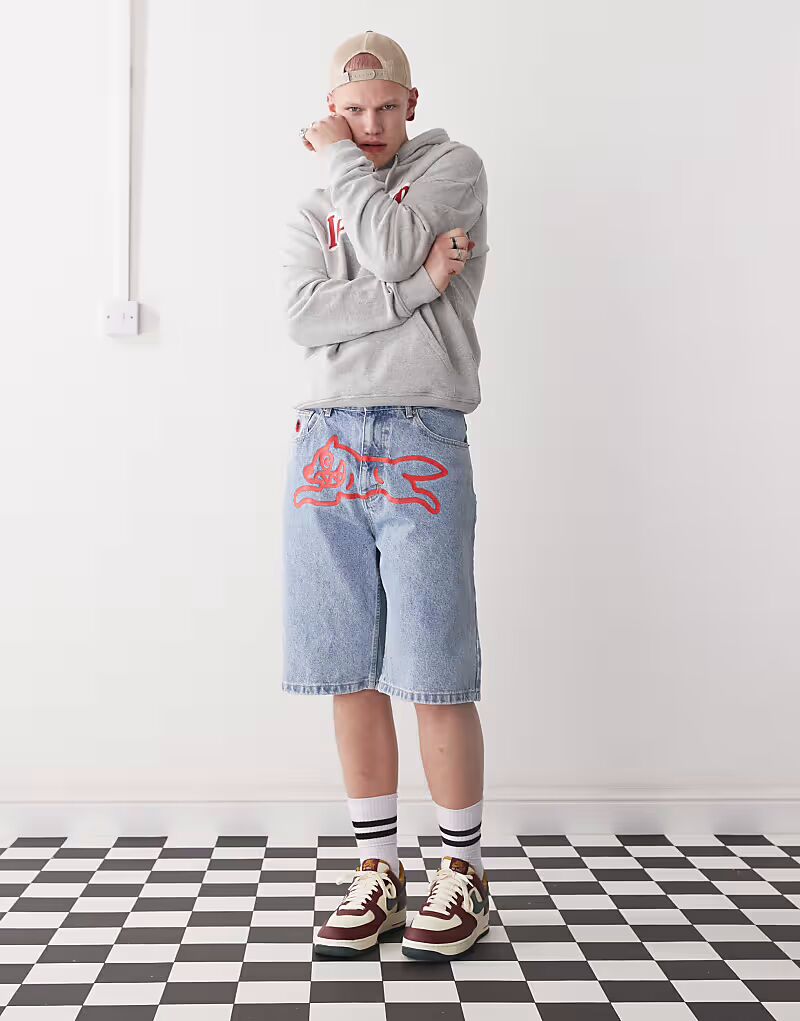 Джинсовые шорты ICECREAM для бега с собакой светло-голубого цвета
Джинсовые шорты ICECREAM для бега с собакой светло-голубого цвета