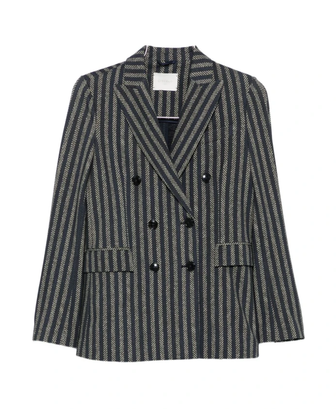 Синий хлопковый двубортный пиджак Circolo 1901, синий
Синий хлопковый двубортный пиджак Circolo 1901, синий