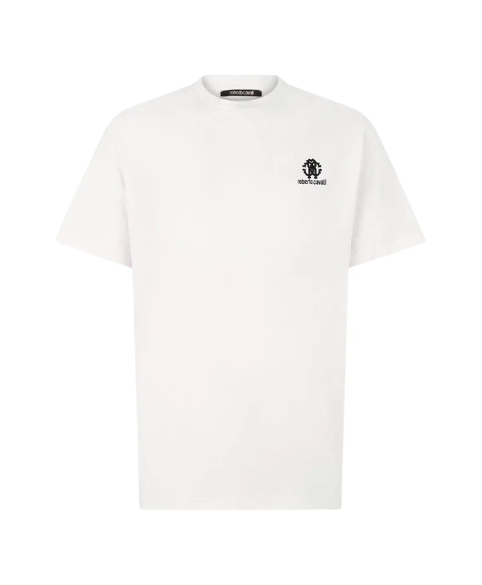 Хлопковая футболка с вышитым монограммным логотипом Roberto Cavalli, белый
Хлопковая футболка с вышитым монограммным логотипом Roberto Cavalli, белый