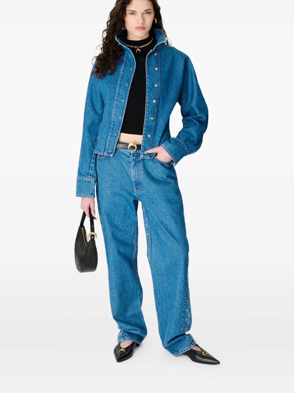 Джинсы Moon Laser свободного кроя Marine Serre, синий
Джинсы Moon Laser свободного кроя Marine Serre, синий