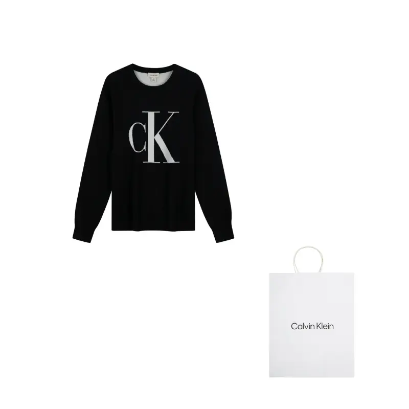 Детский свитер с логотипом интарсия Calvin Klein, черный
Детский свитер с логотипом интарсия Calvin Klein, черный