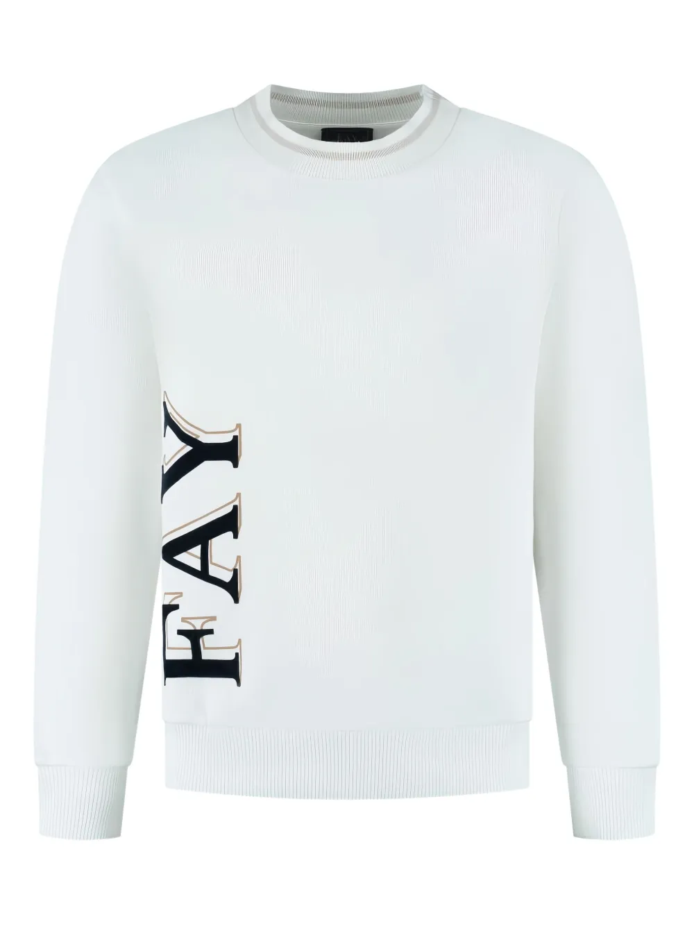 Свитер с круглым вырезом и логотипом Fay Kids, белый 
Свитер с круглым вырезом и логотипом Fay Kids, белый