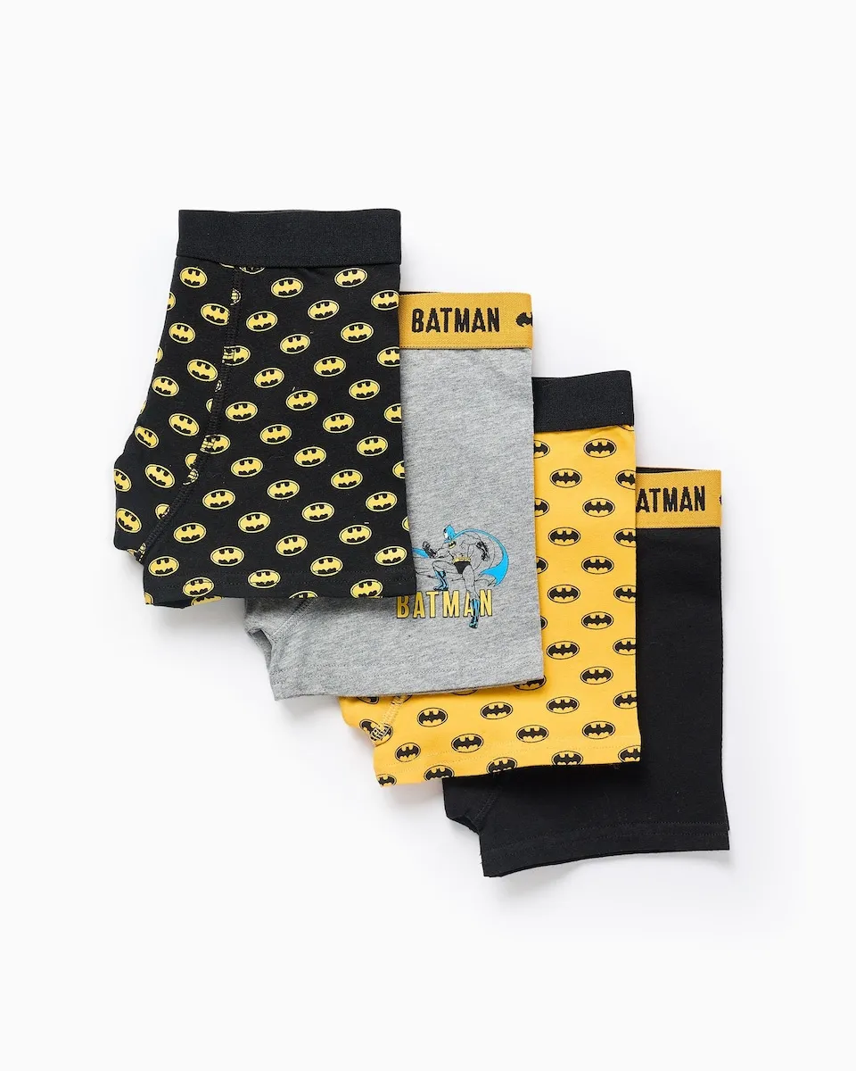 Набор из 4 детских боксерских трусов с мотивом Бэтмена, на эластичной талии Zippy, черный/желтый
Набор из 4 детских боксерских трусов с мотивом Бэтмена, на эластичной талии Zippy, черный/желтый
