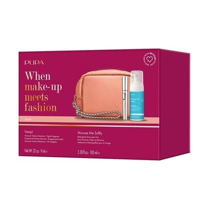Подарочный набор туши для ресниц Pupa Vamp для женщин Mousse Me Softly Face Cleanser 100 мл в розовой сумке Pupa Milano