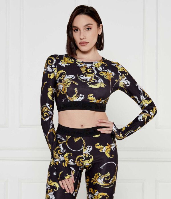 Блуза Cropped fit Versace Jeans Couture, черный 
Блуза Cropped fit Versace Jeans Couture, черный