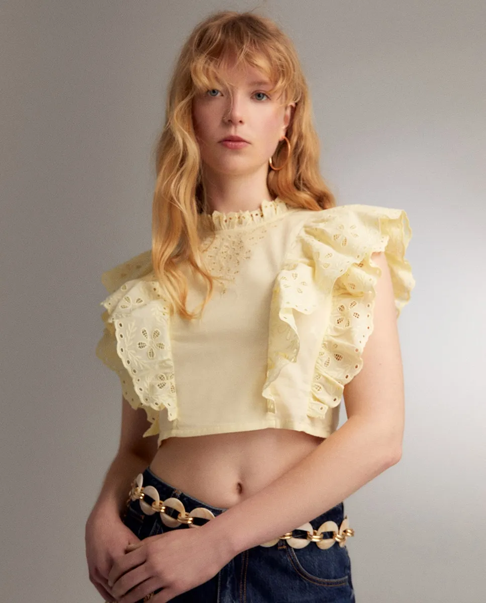 Короткая блузка с воланами Sfera, желтый
Короткая блузка с воланами Sfera, желтый