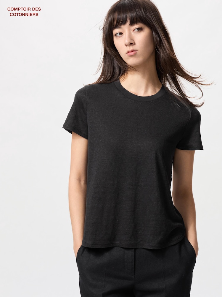 Льняная футболка с круглым вырезом Uniqlo, цвет 09 черный
Льняная футболка с круглым вырезом Uniqlo, цвет 09 черный
