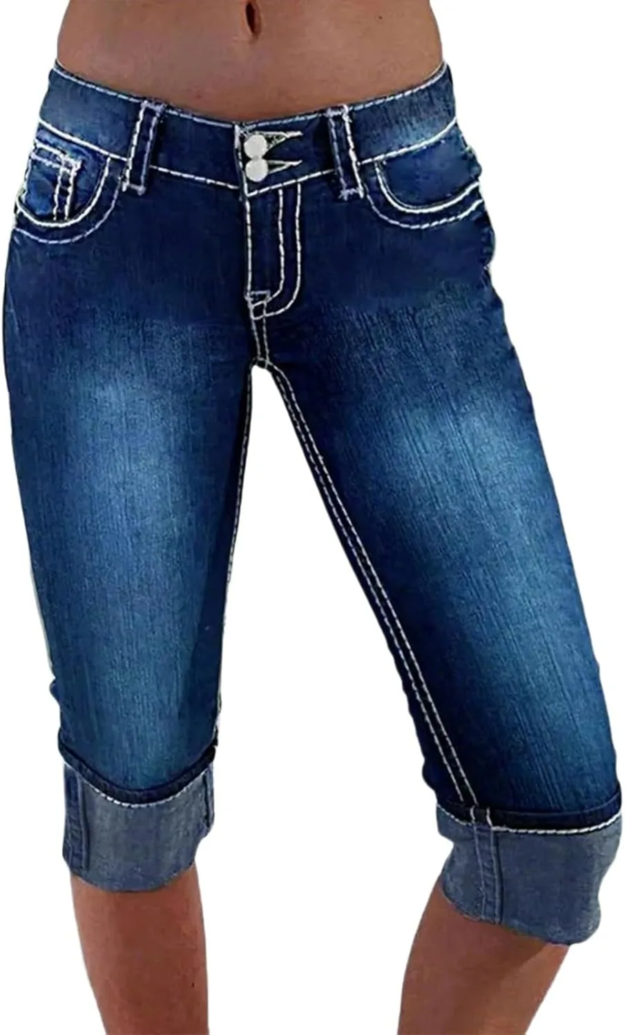 Женские джинсы Capri Stretch Slim Fit с низкой посадкой и рваным краем
Женские джинсы Capri Stretch Slim Fit с низкой посадкой и рваным краем