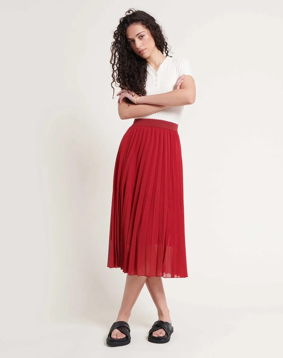 Юбка плиссированная на резинке Naf Naf, красный 
Юбка плиссированная на резинке Naf Naf, красный
