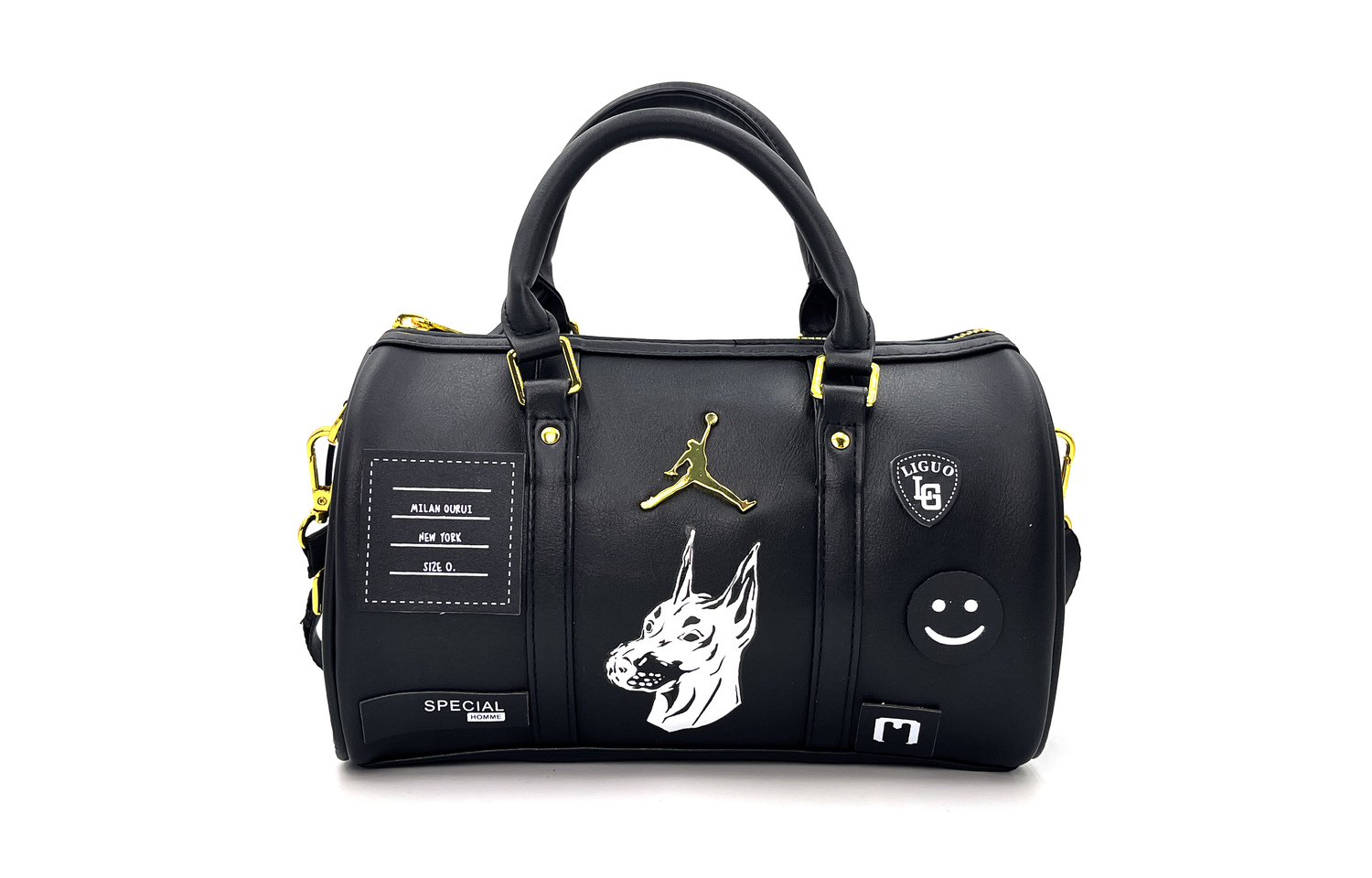 Jordan Синтетическая кожаная сумка унисекс черная, Dobermann
Jordan Синтетическая кожаная сумка унисекс черная, Dobermann