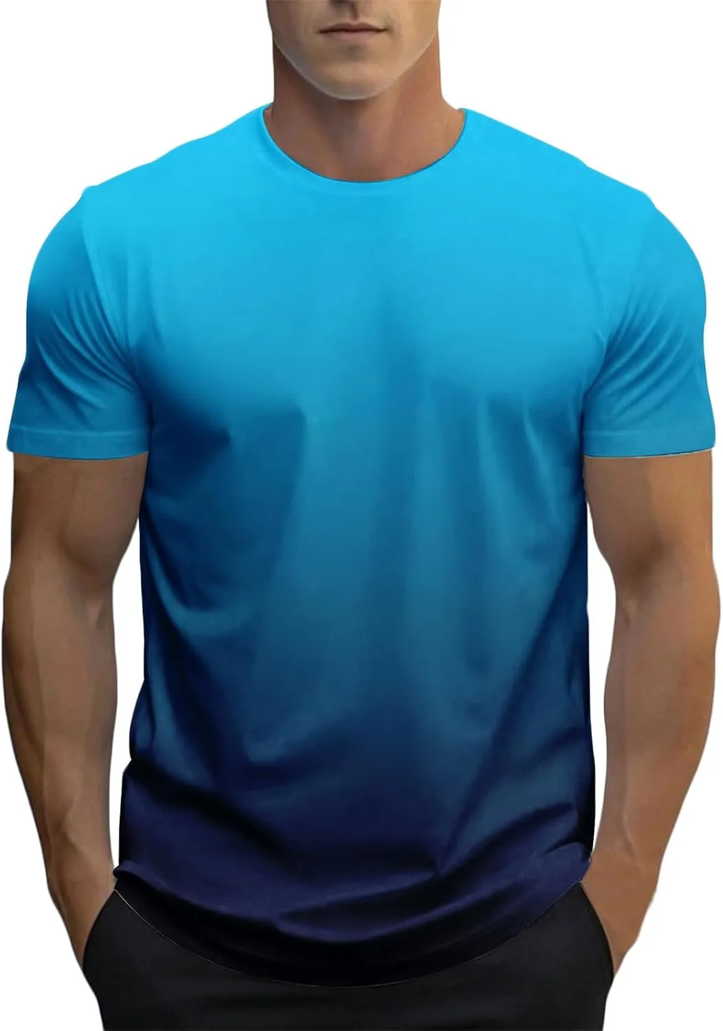 Мужская футболка с градиентом, короткий рукав, круглый вырез, летняя
Мужская футболка с градиентом, короткий рукав, круглый вырез, летняя