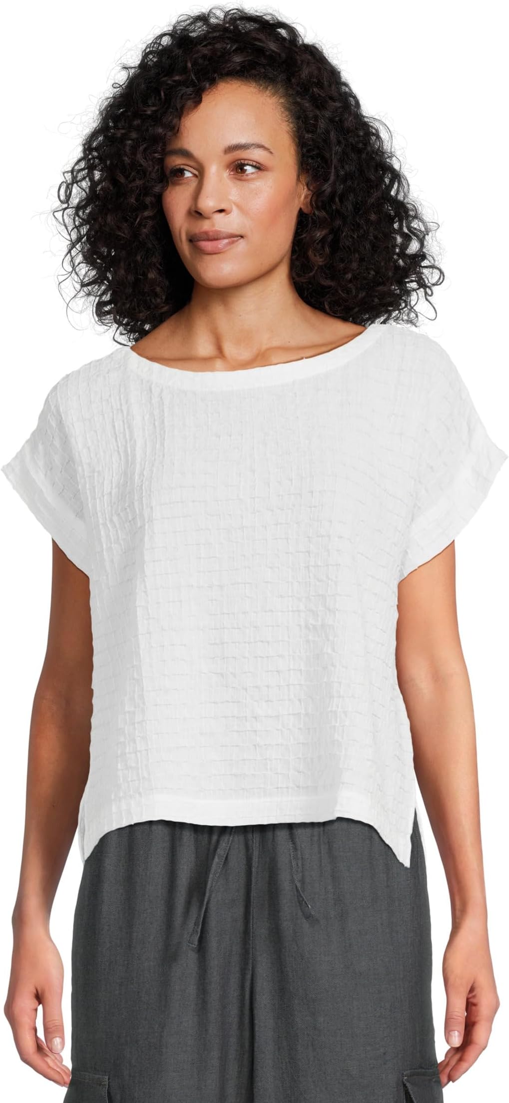 Топ Eileen Fisher Organic Cotton Voile Box Ballet Neck Square Top, White
Топ Eileen Fisher Organic Cotton Voile Box Ballet Neck Square Top, White