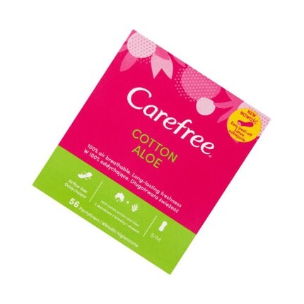 Прокладки для трусов Carefree из хлопка и алоэ, 56 шт. 
Прокладки для трусов Carefree из хлопка и алоэ, 56 шт.