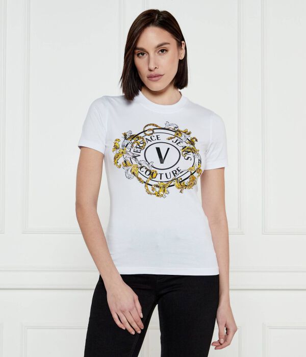 Футболка Versace Jeans Couture Regular Fit, белый / черный / золотой
Футболка Versace Jeans Couture Regular Fit, белый / черный / золотой