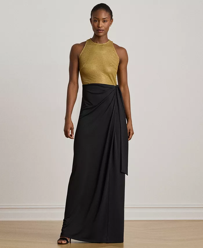 Женское платье из бисера, сетки и джерси, с завязками спереди Lauren Ralph Lauren
Женское платье из бисера, сетки и джерси, с завязками спереди Lauren Ralph Lauren