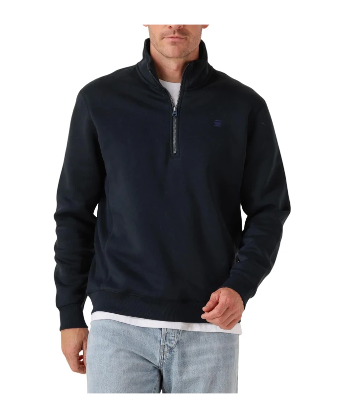 Синий хлопковый свитер с застежкой-молнией до середины груди G-Star, синий
Синий хлопковый свитер с застежкой-молнией до середины груди G-Star, синий