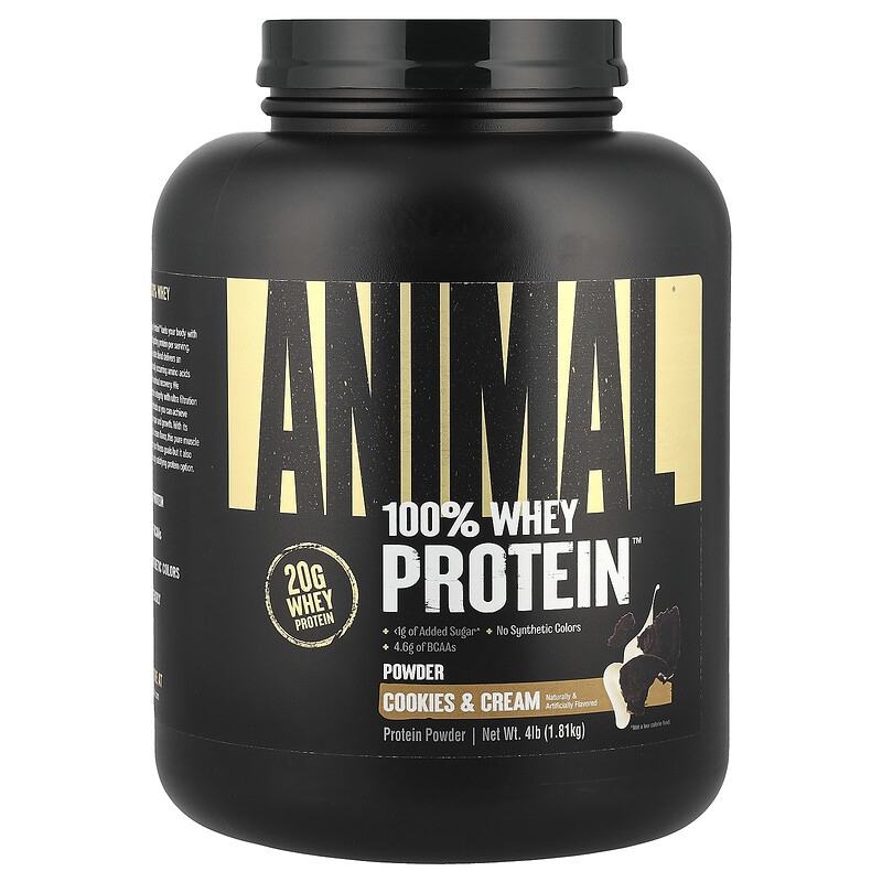 Animal, 100% Whey Protein Powder , печенье и сливки, 1,81 кг (4 фунта)
Animal, 100% Whey Protein Powder , печенье и сливки, 1,81 кг (4 фунта)