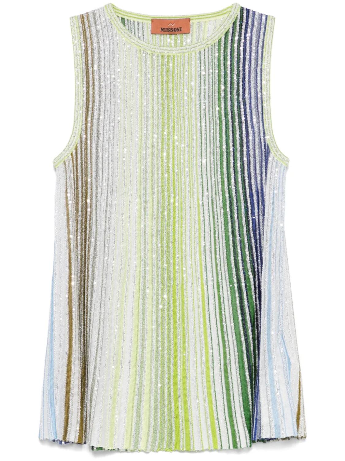 Топ Missoni в полоску с пайетками, зеленый
Топ Missoni в полоску с пайетками, зеленый