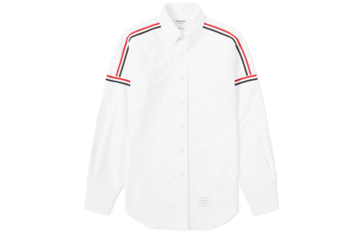 Футболка с длинным рукавом и полосками THOM BROWNE, белая
Футболка с длинным рукавом и полосками THOM BROWNE, белая