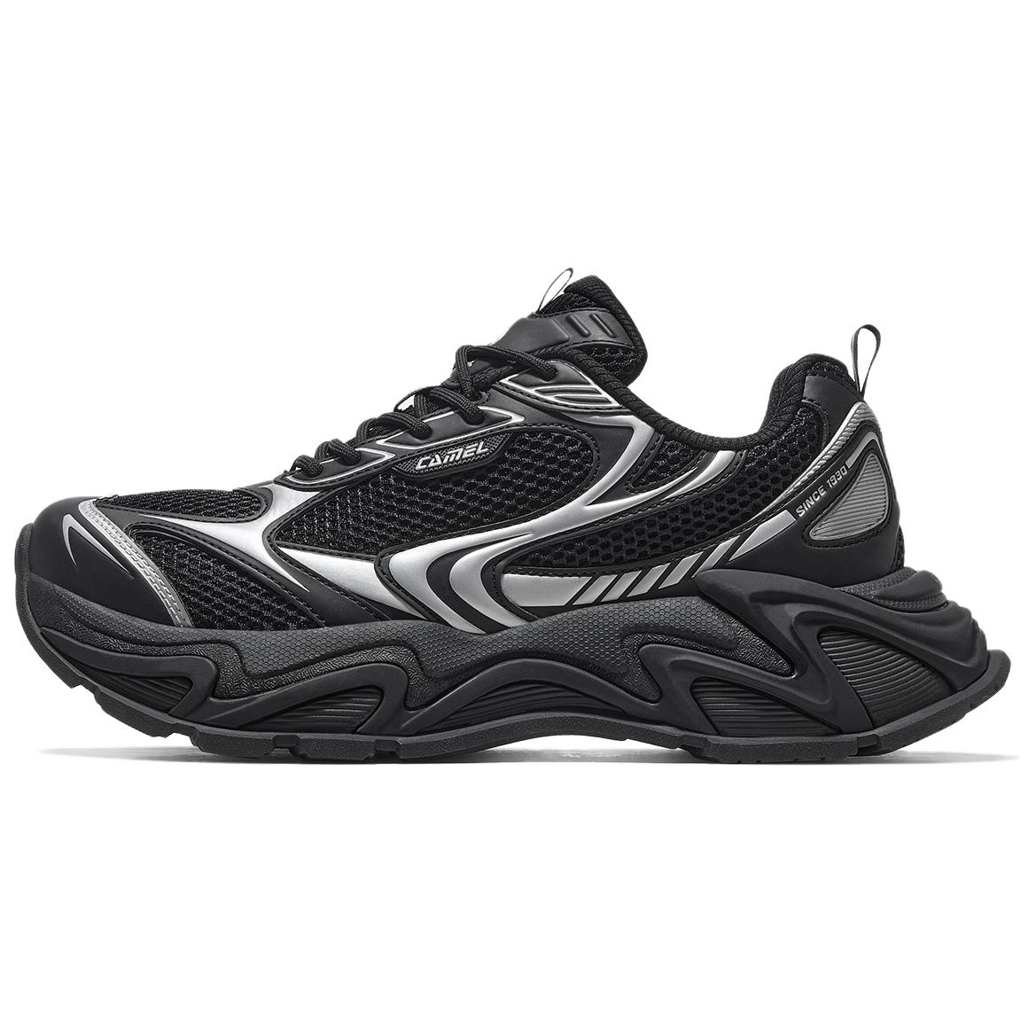 CAMEL Скользоустойчивые легкие дышащие массивные низкие кроссовки мужские черно-серебристые белые, цвет Black/Silver White 
CAMEL Скользоустойчивые легкие дышащие массивные низкие кроссовки мужские черно-серебристые белые, цвет Black/Silver White