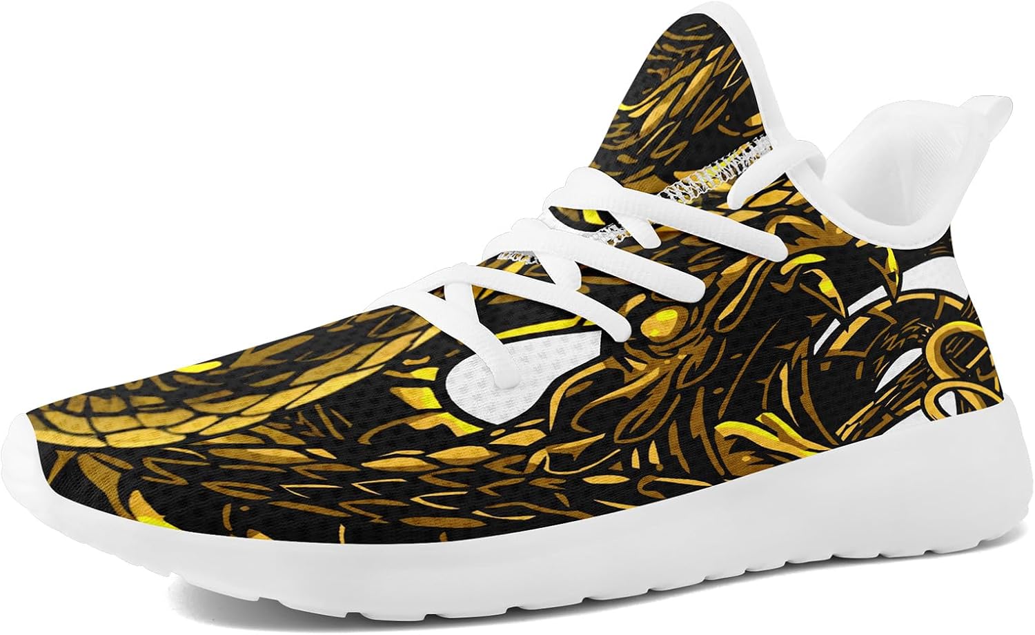 Мужские кроссовки с принтом змея и цветами - легкие дышащие беговые обувь, стильные спортивные повседневные кроссовки для ходьбы Coolcustomize, золотой
Мужские кроссовки с принтом змея и цветами - легкие дышащие беговые обувь, стильные спортивные повседневные кроссовки для ходьбы Coolcustomize, золотой