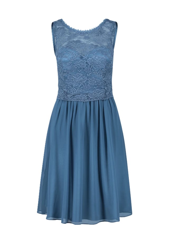 Коктейльное платье с кружевом и молнией сзади Vera Mont, синий
Коктейльное платье с кружевом и молнией сзади Vera Mont, синий