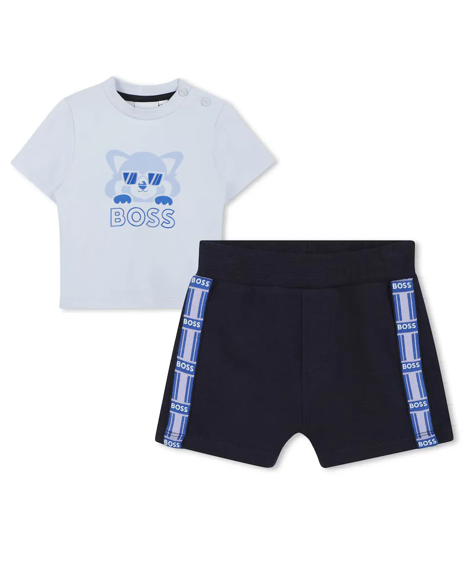 Комплект для мальчика в синем цвете с короткими рукавами BOSS Kidswear, голубой
Комплект для мальчика в синем цвете с короткими рукавами BOSS Kidswear, голубой